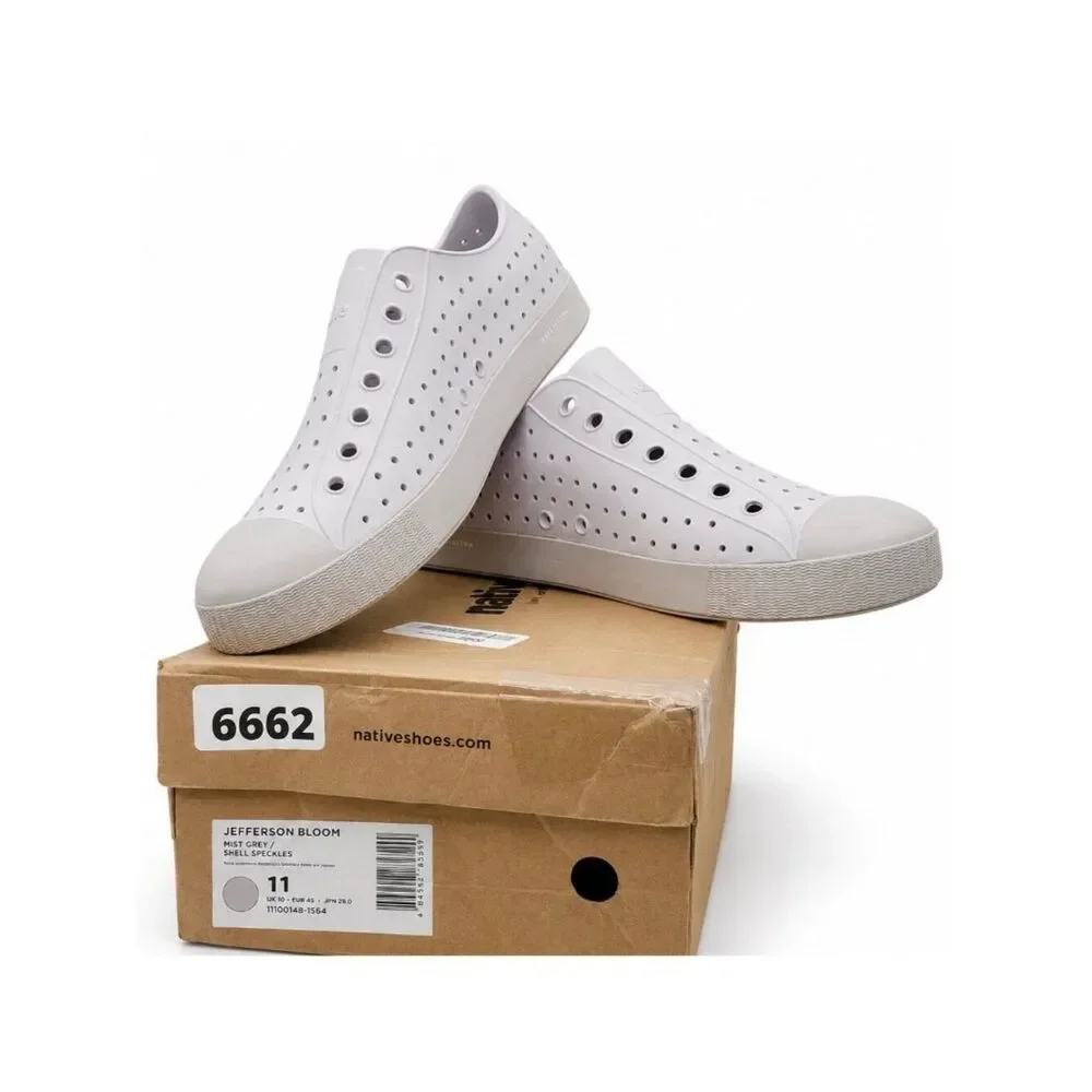 Native Jefferson Adults Unisex Slip-On Water Shoes Mist Grey Speckles M11 EVA